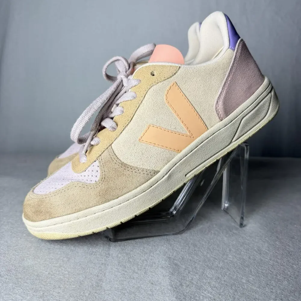 Veja V-10 Multico Peach Suede Sneakers Women's EUR 40 US size 8.5